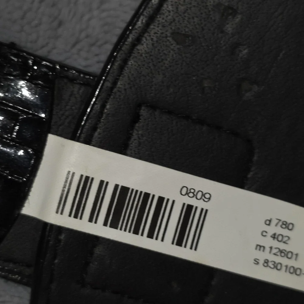 Womens‎ Black Faux Croc Leather Belt Size 26/28